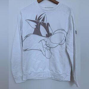 Iceberg White Cartoon Graphic Crewneck Sweater